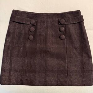 J. Crew Black Plaid Mini Skirt